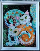 Obraz "Koty", wg. G. Klimta, współczesny