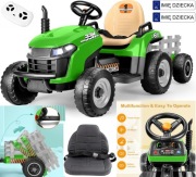 DUŻY TRAKTOR NA AKUMULATOR Z PRZYCZEPĄ+GUMOWE KOŁA EVA+SKÓRA+PILOT 2.4G