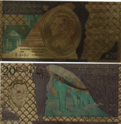 Banknot Pozłacany połysk 20 zł. Fryderyk Chopin  2009r.