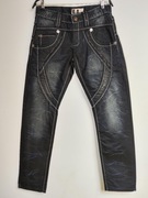 Kosmo Kosmo Lupo Jeansy Slim Fit z Ozdobnymi Suwakami[Czarny/Grafit]z metką