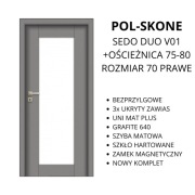 POL-SKONE SEDO bezprzylgowe z ościeżnicą 70prawe 3zawiasy NOWE UniMat