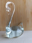 figurka - szklany łabędź - 10 cm