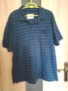 Granatowa koszulka polo w paski rozmiar L