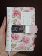 Dziennik,pamiętnik z zamkiem szyfrowym,kwiaty