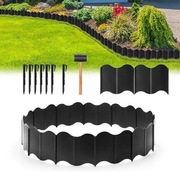 Obrzeże trawnika ogrodzenie ogrodowe plastikowe 160szt Czarny 16x13,5x0,5cm