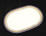 Półmisek porcelana Włocławek złoto kobalt patera prl retro vintage