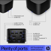 HP Thunderbolt Dock 120W G4 4J0A2AA#ABB (Czarny /USB-C )