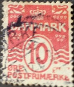 Znaczek pocztowy Dania 1912r.z serii Faliste linie