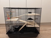 3 piętrowa klatka dla chomika drewniana z akcesoriami 