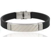 Bransoletka męska stal chirurgiczna/ guma 