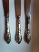 Noże posrebrzane sygnowane w języku rosyjskim