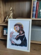 Minimalistyczny plakat Jezus z Barankiem w ramce