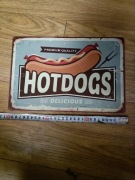 Metalowa tabliczka hotdogs replika prl