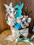 Wielkanocny flower box z świec sojowych zapachowy 