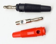 2 x Wtyk bananowy głośnikowe czarny i czerwony 