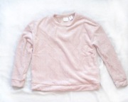 ciepła bluzka rozmiar L, pudrowa bluza z z misia, jasnoróżowa bluza L