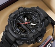 Wodoodporny  Męski Zegarek Sportowy z zielonym podświetleniem