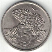 Nowa Zelandia 5 centów cents 1967 - 19,43 mm nr 1