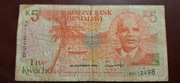 BANKNOT MALAWI 5 KWACHA 1990 ROK 