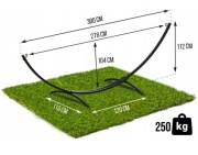 Stelaż do hamaka stojak ogrodowy metalowy czarny dwuosobowy mocny 250 kg