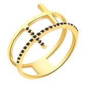 Złoty pierścionek z cyrkoniami - krzyże Próba: 333 APART rozmiar 19