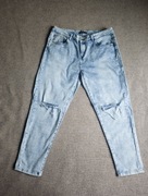 Spodnie CROPP, fason boyfriend oversize, jasny denim