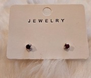 Srebrne kolczyki z czerwoną cyrkonią