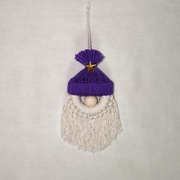 I130 Zawieszka Ozdoba świąteczna Mikołaj skrzat Boże Narodzenie Handmade