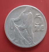 Moneta 5 złotych 1958 r. rybak