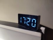 Mini Zegar Led Biały Budzik Nowy