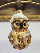 Bombki choinkowe 1szt. Sowa bombki na choinkę retro jak prl złota sówka