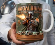 Prezent na dzien ojca kubek dla taty fana Mandalorian Grogu Star Wars