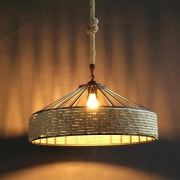 Lampa wisząca Boho Vintage z ratanu, E27, Ø30 cm, regulowana wysokość