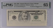 50 Dolarów USA 1996 – spektakularny błąd drukarski – PMG 65 EPQ
