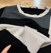 Drykorn czarny geometryczny wełniany sweter S 36