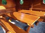 Meble ogrodowe dębowe z bali