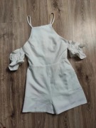Biały kombinezon na ramiączkach NOWY 34 XS krótki glamorous wesele