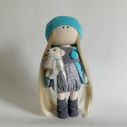 Lalka szmaciana, ręcznierobiona, prezent Chrzest