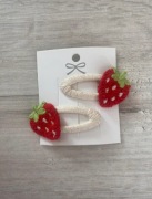 Spinki do włosów truskawki handmade