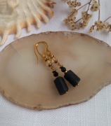 Kolczyki czarny turmalin i cytryn 