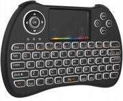Mini Klawiatura QPAU H9 Bezprzewodowa z Touchpadem LED Czarna