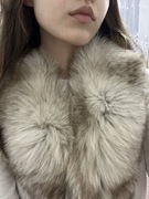 Zestaw czapka i kołnierz (szal szalik) z lisa biały vintage z lat 50 - 60