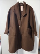 Czekoladowy plaszcz damski oversize