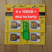 Micro SD 128GB U3 V30 marki Kodak 4 sztuki, nowe, oryginalne karty pamięci 