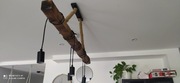 Drewniana rustykalna lampa wiszącą
