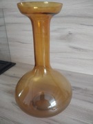 Wazon szklany bursztynowy huta Laura