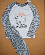 2^ primark strój pluszowa świąteczna piżama Kotek 8/9 Lat_128/134cm