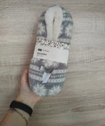 Szare damskie kapcie baleriny