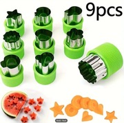 Zestaw 9 Foremek do Warzyw, Ciastek i Owoców ze Stali Nierdzewnej