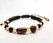 Bransoletka regulowana, kamienie naturalne, bloodstone, picasso jaspis